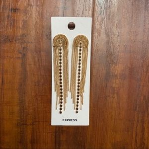 New Express Gold Chandelier Drop Long Earrings